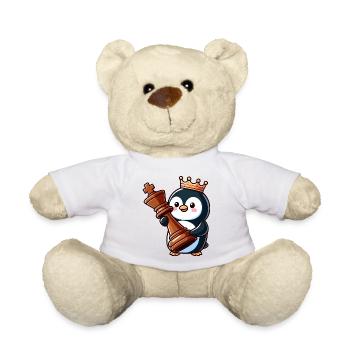 Mignon pingouin Chess Piece Checkers King Cartoon Game - Nounours - blanc - Devant