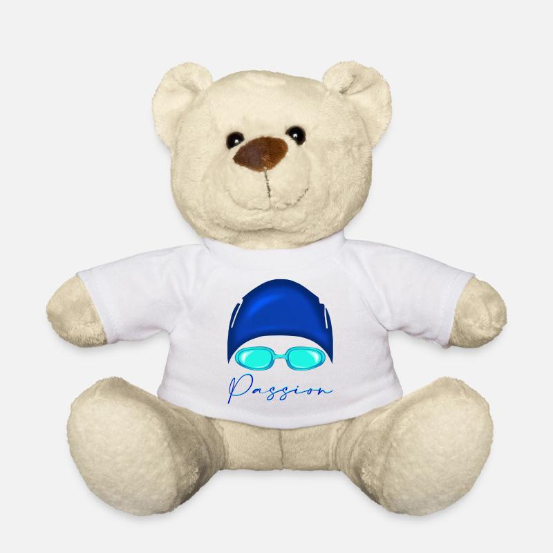 Passion Schwimmen Neon Blau - Teddy - Weiß