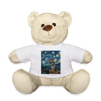 Souris mange du fromage Nuit étoilée à la Van Gogh - Nounours - blanc - Devant