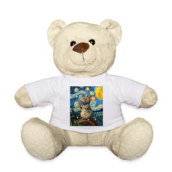 Souris mange du fromage Nuit étoilée à la Van Gogh - Nounours - blanc - Devant