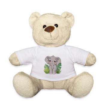 Kleiner Elefantenfreund im Dschungel - Teddy - Weiß - Vorne