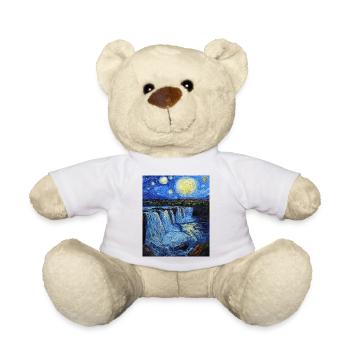 Niagara Falls Van Gogh Style Starry Night - Teddy Bear - white - Front