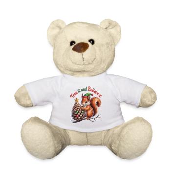 Chemise d’écureuil de Noël pour les amoureux des animaux - Nounours - blanc - Devant