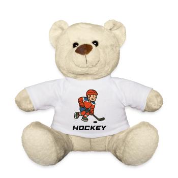 Hockey young professional in puck use - Teddy Bear - white - Front