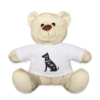 Home is where my dog is – polka dot design - Teddy Bear - white - Front