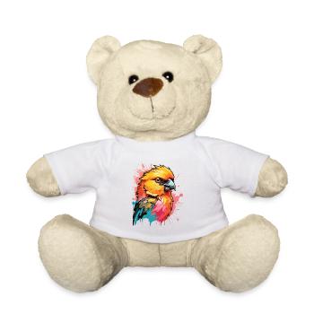 Fiery Parrot Color Art - Teddy Bear - white - Front