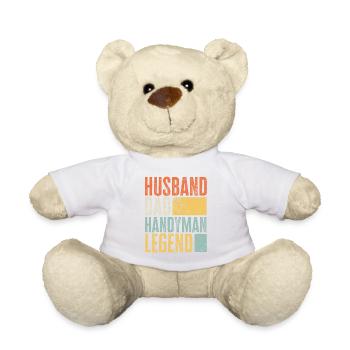 Husband Dad Handyman Legend Retro Craftsman - Teddy Bear - white - Front