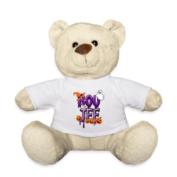 Funny Spooky Season Boujee Ghost Pumpkin Halloween - Teddy Bear - white - Front