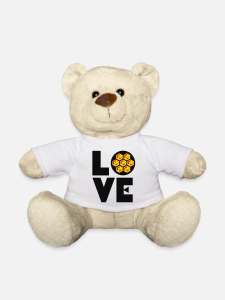 Sweet as Honey Love Romantic and Witty Typography - Teddy Bear - white