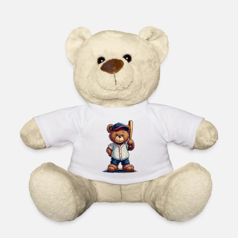 Teddybär Baseballheld auf Bat - Teddy - Weiß