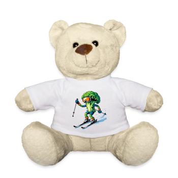 Broccoli Ski Adventure - Teddy Bear - white - Front