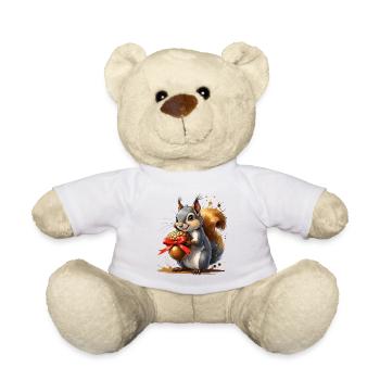 Eichhörnchen mit roter Eichel - Teddy - Weiß - Vorne