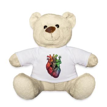 Herzmonster im Regenbogensturm - Teddy - Weiß - Vorne