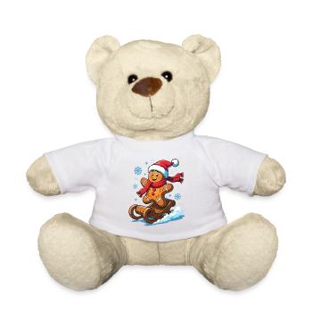 Lebkuchenmann auf dem Schlitten - Teddy - Weiß - Vorne