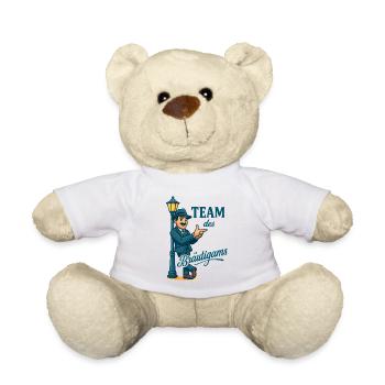 Groom's Team Cartoon - Teddy Bear - white - Front