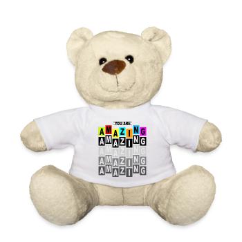 Erstaunliche bunte Pop-Art-Blöcke - Teddy - Weiß - Vorne