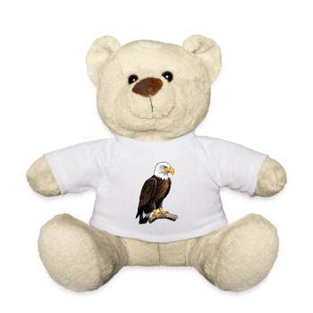 Imperial eagle on branch - Teddy Bear - white - Front