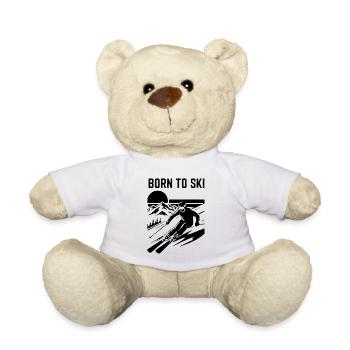 Skifahren Born To Ski Zitat - Teddy - Weiß - Vorne