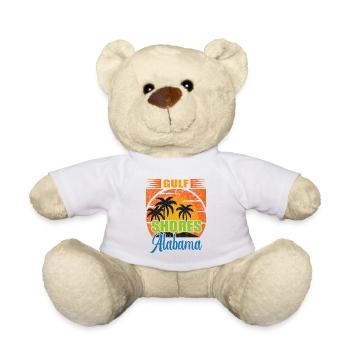 Vacances en famille à la plage de Gulf Shores en Alabama - Nounours - blanc - Devant