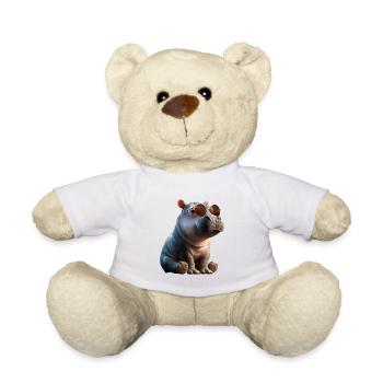 Nilpferd Flusspferd Mama Hippopotamus Cooles Hippo - Teddy - Weiß - Vorne