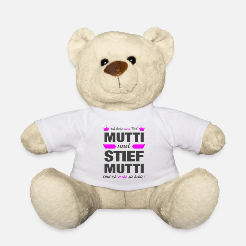 Stiefmutter Stiefmama Muttertag Mama Geschenk - Teddy - Weiß