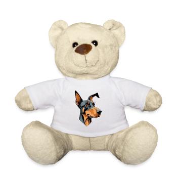 Dobermann Kopf Cartoon Illustration - Teddy - Weiß - Vorne