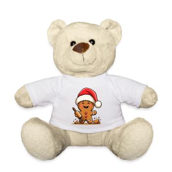 Christmas Gingerbread with Frosting - Teddy Bear - white - Front