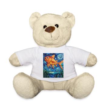 Goldfish Fish Van Gogh Style - Teddy Bear - white - Front