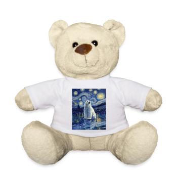 ours polaire ours ours van gogh style nuit étoilée - Nounours - blanc - Devant
