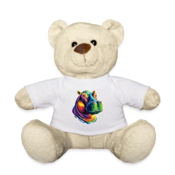 Nilpferd Flusspferd Mama Hippopotamus Cooles Hippo - Teddy Bear - white - Front