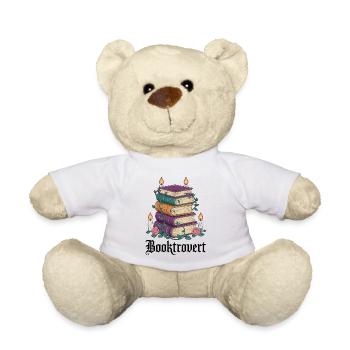Reading Magic Stack of Books with Candles - Teddy Bear - white - Front