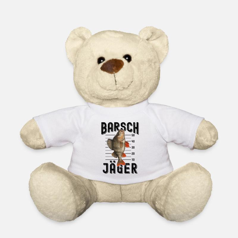 Barsch Jäger Raubfischangeln Barsche angeln - Teddy - Weiß