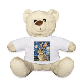 Lapin Lapin Lapin Van Gogh Style Nuit étoilée - Nounours - blanc - Devant