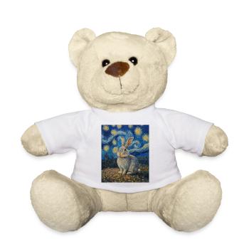 Lapin Lapin Lapin Van Gogh Style Nuit étoilée - Nounours - blanc - Devant