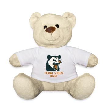 Feral Vibes Only Possum Humor - Teddy Bear - white - Front
