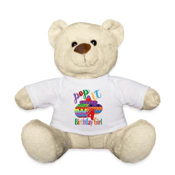 pop it Geburtstagskind 4 - Teddy - Weiß - Vorne