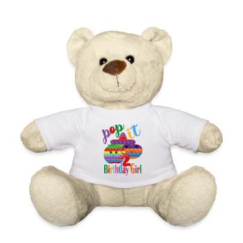 pop it Fille d’anniversaire 2 - Nounours - blanc - Devant