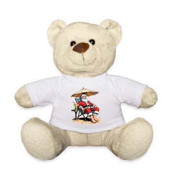 Strand Weihnachtsmann Urlaub - Teddy - Weiß - Vorne