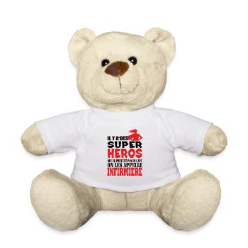 Cadeau infirmière super Héros du quotidien merci - Nounours - blanc - Devant