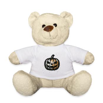Halloween Kürbis im Grunge Style - Teddy - Weiß - Vorne
