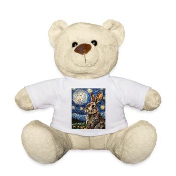 Lapin Lapin Lapin Van Gogh Style Nuit étoilée - Nounours - blanc - Devant