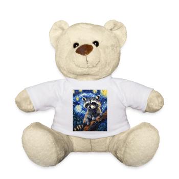 Waschbär Raccoon Van Gogh Style Starry Night - Teddy Bear - white - Front