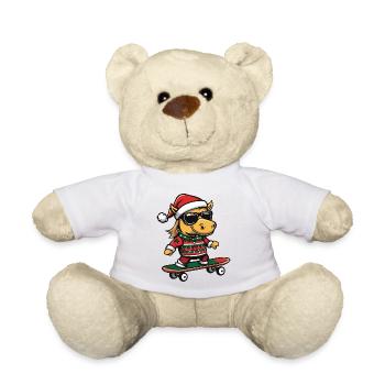 Pferd Weihnachten Lustig - Teddy - Weiß - Vorne