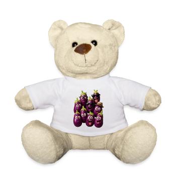 Funny Eggplant Gang - Teddy Bear - white - Front