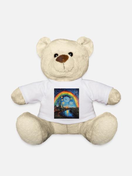 Arc-en-ciel de style Van Gogh Nuit étoilée - Nounours - blanc