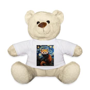 Red Panda Bear Van Gogh Style Starry Night - Teddy Bear - white - Front