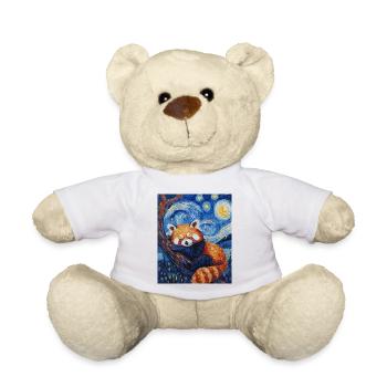 Red Panda Bear Van Gogh Style Starry Night - Teddy Bear - white - Front