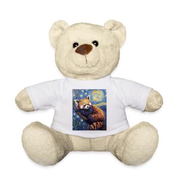 Red Panda Bear Van Gogh Style Starry Night - Teddy Bear - white - Front