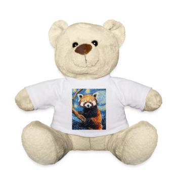 Red Panda Bear Van Gogh Style Starry Night - Teddy Bear - white - Front