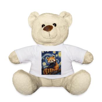 Red Panda Bear Van Gogh Style Starry Night - Teddy Bear - white - Front